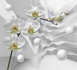 Фотопанно Divino Орхидея на обьемных волнах (P-075)